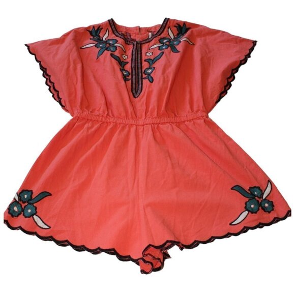 FREE PEOPLE EMBROIDERED FLORAL JUMSUIT SOPHIA BOHO ROMPER SUMMER BUTTERFLY Sz. S - Picture 10 of 11